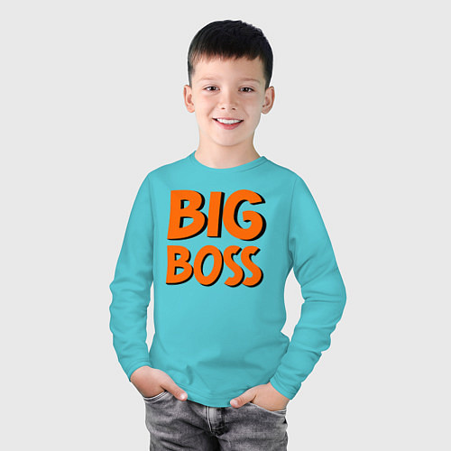 Детский лонгслив Big Boss / Бирюзовый – фото 3