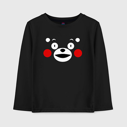 Детский лонгслив Kumamon Face / Черный – фото 1