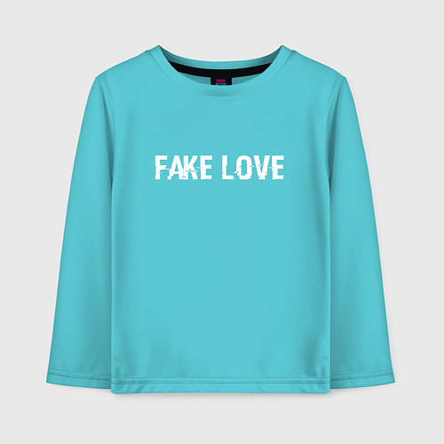 Детский лонгслив FAKE LOVE / Бирюзовый – фото 1