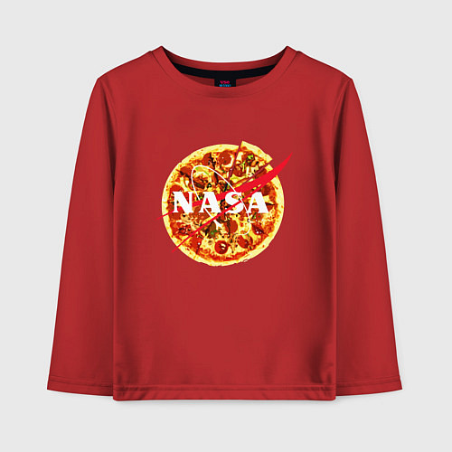 Детский лонгслив NASA: Pizza / Красный – фото 1