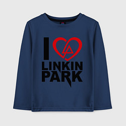 Лонгслив хлопковый детский I love Linkin Park, цвет: тёмно-синий