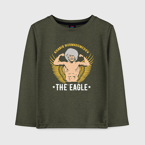 Детский лонгслив Khabib: The Eagle / Меланж-хаки – фото 1