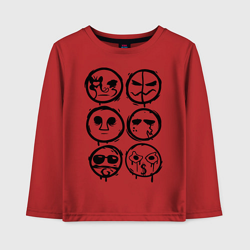 Детский лонгслив HU Masks / Красный – фото 1