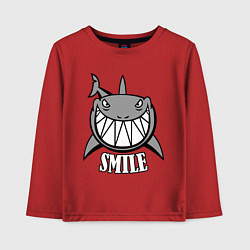 Лонгслив хлопковый детский Shark Smile, цвет: красный