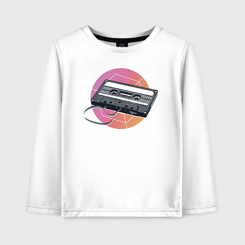 Детский лонгслив Кассета Ретро / Белый – фото 1