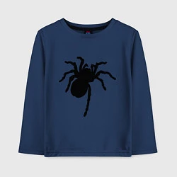 Лонгслив хлопковый детский Черный паук, цвет: тёмно-синий