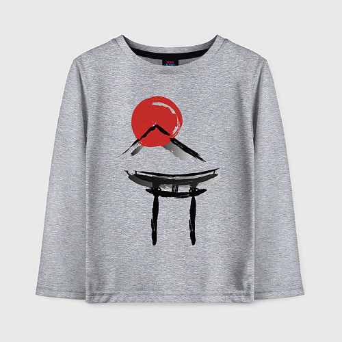 Детский лонгслив Японский стиль / Меланж – фото 1