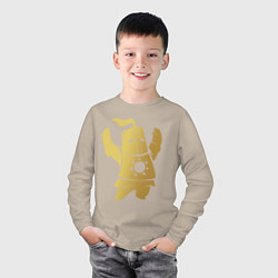 Лонгслив хлопковый детский Praise the Sun!, цвет: миндальный — фото 2