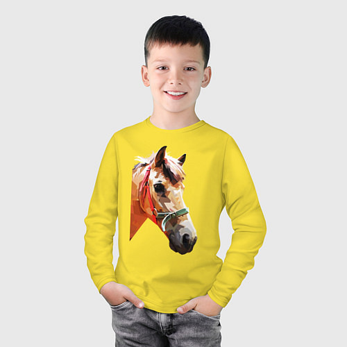 Детский лонгслив Лошадь / Желтый – фото 3