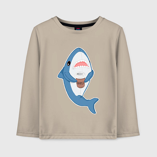 Детский лонгслив Hype Shark / Миндальный – фото 1