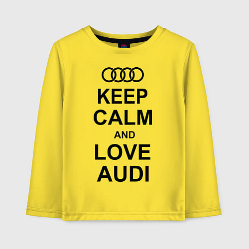 Детский лонгслив Keep Calm & Love Audi / Желтый – фото 1