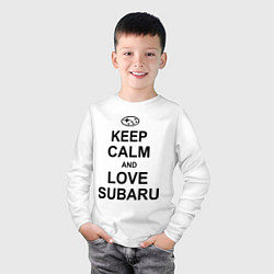 Лонгслив хлопковый детский Keep Calm & Love Subaru, цвет: белый — фото 2