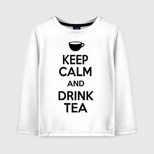 Детский лонгслив Keep Calm & Drink Tea / Белый – фото 1