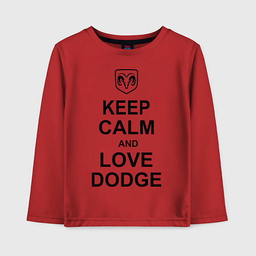 Детский лонгслив Keep Calm & Love Dodge / Красный – фото 1