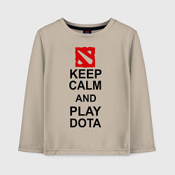 Лонгслив хлопковый детский Keep Calm & Play Dota, цвет: миндальный