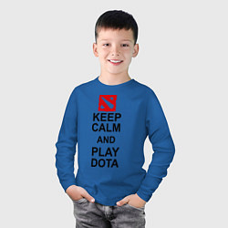 Лонгслив хлопковый детский Keep Calm & Play Dota, цвет: синий — фото 2