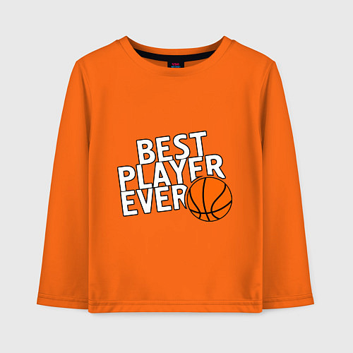 Детский лонгслив Best player ever.(Лучший игрок всех времен) / Оранжевый – фото 1