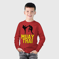 Лонгслив хлопковый детский Muay Thai, цвет: красный — фото 2