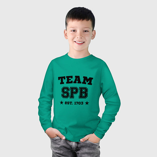 Детский лонгслив Team SPB est. 1703 / Зеленый – фото 3