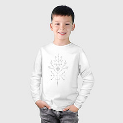 Лонгслив хлопковый детский Славянский узор V2, цвет: белый — фото 2