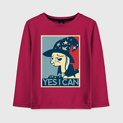 Лонгслив хлопковый детский MLP: Yes I Can, цвет: маджента