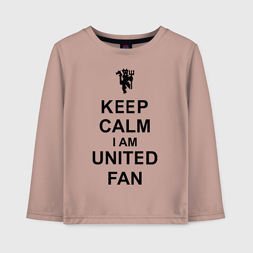 Детский лонгслив Keep Calm & United fan / Пыльно-розовый – фото 1