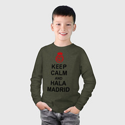 Лонгслив хлопковый детский Keep Calm & Hala Madrid, цвет: меланж-хаки — фото 2