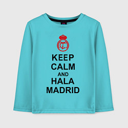 Лонгслив хлопковый детский Keep Calm & Hala Madrid, цвет: бирюзовый