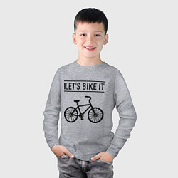 Лонгслив хлопковый детский Lets bike it, цвет: меланж — фото 2