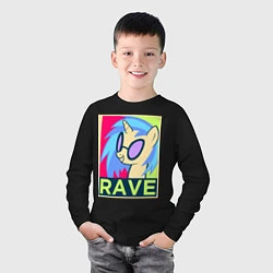 Лонгслив хлопковый детский DJ Pon-3 RAVE, цвет: черный — фото 2