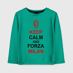 Лонгслив хлопковый детский Keep Calm & Forza Milan, цвет: зеленый