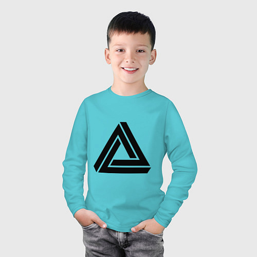 Детский лонгслив Triangle Visual Illusion / Бирюзовый – фото 3