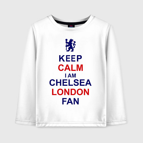 Детский лонгслив Keep Calm & Chelsea London fan / Белый – фото 1