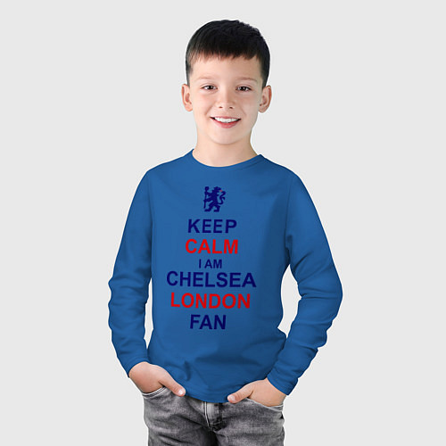 Детский лонгслив Keep Calm & Chelsea London fan / Синий – фото 3