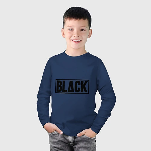 Детский лонгслив BLACK / Тёмно-синий – фото 3