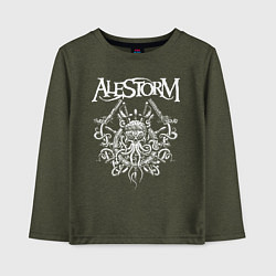 Лонгслив хлопковый детский Alestorm: Pirate Bay, цвет: меланж-хаки