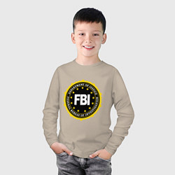 Лонгслив хлопковый детский FBI Departament, цвет: миндальный — фото 2