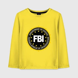 Лонгслив хлопковый детский FBI Departament, цвет: желтый