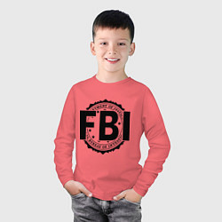 Лонгслив хлопковый детский FBI Agency, цвет: коралловый — фото 2