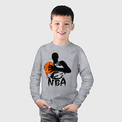 Лонгслив хлопковый детский NBA, цвет: меланж — фото 2