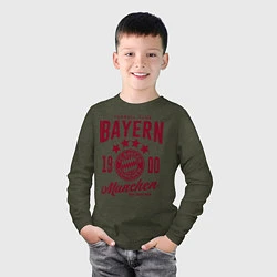 Лонгслив хлопковый детский Bayern Munchen 1900, цвет: меланж-хаки — фото 2