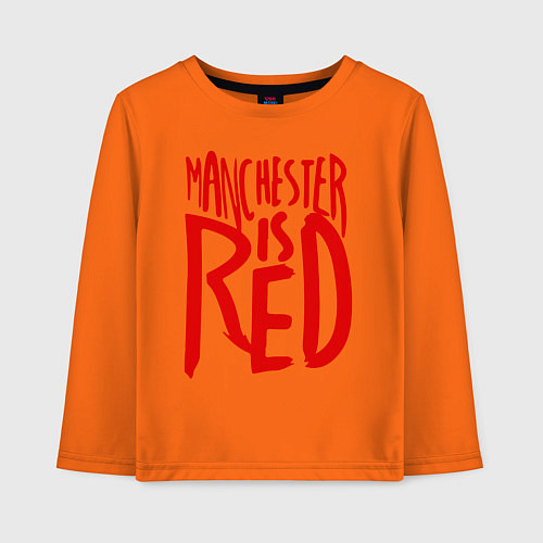 Детский лонгслив Manchester is Red / Оранжевый – фото 1