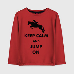 Лонгслив хлопковый детский Keep Calm & Jump On, цвет: красный