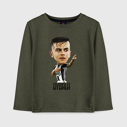 Детский лонгслив Dybala / Меланж-хаки – фото 1