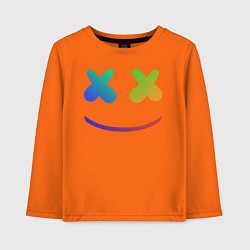 Лонгслив хлопковый детский Marshmello: Rainbow Face, цвет: оранжевый