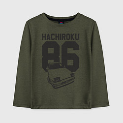 Лонгслив хлопковый детский Toyota AE86 Hachiroku, цвет: меланж-хаки