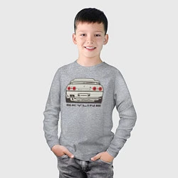 Лонгслив хлопковый детский Nissan Skyline R32, цвет: меланж — фото 2