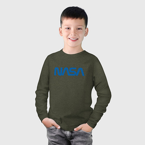 Детский лонгслив NASA / Меланж-хаки – фото 3