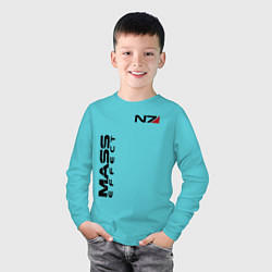 Лонгслив хлопковый детский MASS EFFECT N7, цвет: бирюзовый — фото 2