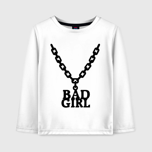 Детский лонгслив Bad girl chain / Белый – фото 1